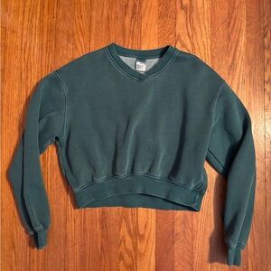 Green Cropped Sweatshirt